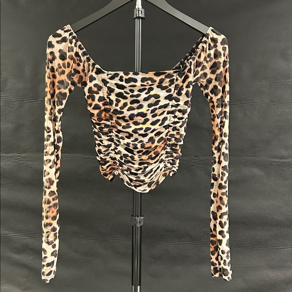 Cheetah Print Mesh Shirt